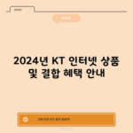 2024년 KT 인터넷 상품 및 결합 혜택 안내