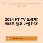 2024 KT TV 요금제: 제대로 알고 가입하자!