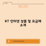 KT 인터넷 상품 및 요금제 소개