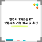 영주시 휴천3동 KT 셋톱박스 기능 비교 및 추천