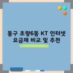 동구 초량6동 KT 인터넷 요금제 비교 및 추천