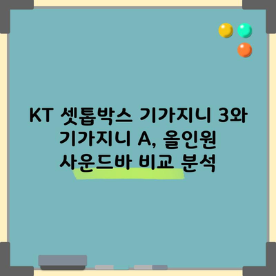 KT 셋톱박스 기가지니 3와 기가지니 A, 올인원 사운드바 비교 분석