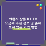 의왕시 삼동 KT TV 요금제 추천 정보 및 손해 보지 않는 가입 방법