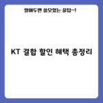 KT 결합 할인 혜택 총정리