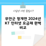 무안군 청계면 2024년 KT 인터넷 요금제 완벽 비교