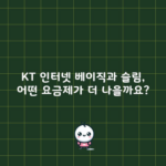 KT 인터넷 베이직과 슬림, 어떤 요금제가 더 나을까요?