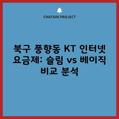 북구 풍향동 KT 인터넷 요금제: 슬림 vs 베이직 비교 분석