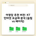 아정당 추천 버전: KT 인터넷 요금제 분석 (슬림 vs 베이직)