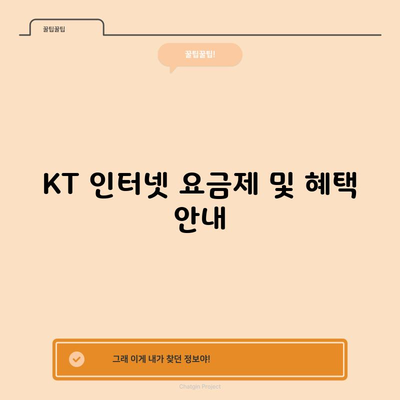 KT 인터넷 요금제 및 혜택 안내