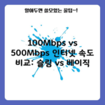 100Mbps vs 500Mbps 인터넷 속도 비교: 슬림 vs 베이직