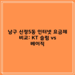 남구 신정5동 인터넷 요금제 비교: KT 슬림 vs 베이직