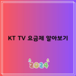 KT TV 요금제 알아보기