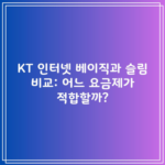 KT 인터넷 베이직과 슬림 비교: 어느 요금제가 적합할까?