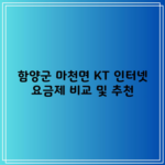 함양군 마천면 KT 인터넷 요금제 비교 및 추천