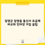 담양군 담양읍 통신사 요금제 비교와 인터넷 가입 꿀팁