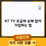 KT TV 요금제 손해 없이 가입하는 법