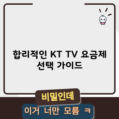 합리적인 KT TV 요금제 선택 가이드