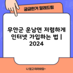 무안군 운남면 저렴하게 인터넷 가입하는 법 | 2024