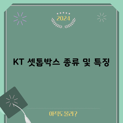 KT 셋톱박스 종류 및 특징