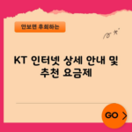 KT 인터넷 상세 안내 및 추천 요금제