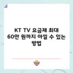 KT TV 요금제 최대 60만 원까지 아낄 수 있는 방법