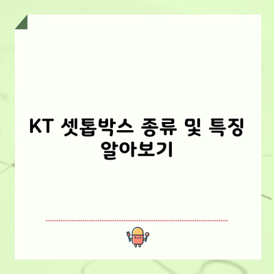 KT 셋톱박스 종류 및 특징 알아보기