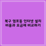 북구 염포동 인터넷 설치 비용과 요금제 비교하기