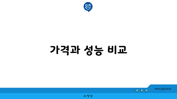 가격과 성능 비교