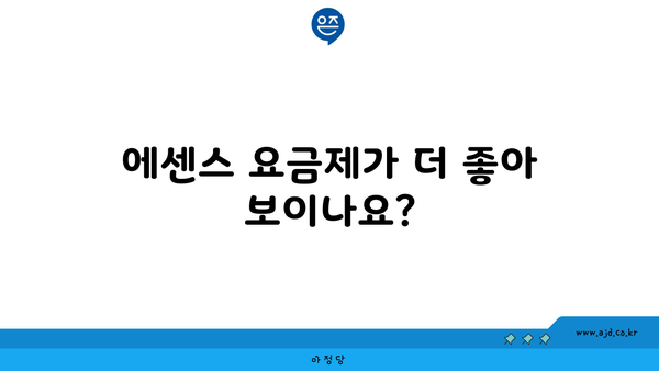 에센스 요금제가 더 좋아 보이나요?