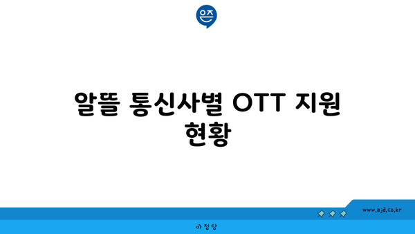 알뜰 통신사별 OTT 지원 현황