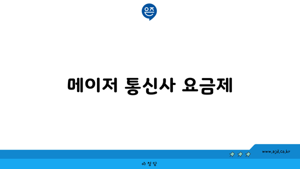 메이저 통신사 요금제