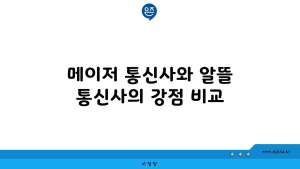 메이저 통신사와 알뜰 통신사의 강점 비교