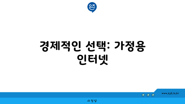 경제적인 선택: 가정용 인터넷