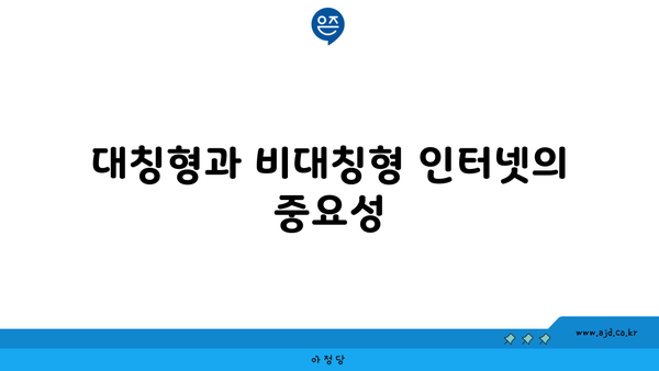 대칭형과 비대칭형 인터넷의 중요성