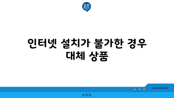 인터넷 설치가 불가한 경우 대체 상품