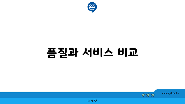 품질과 서비스 비교