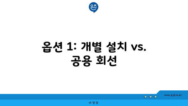 옵션 1: 개별 설치 vs. 공용 회선