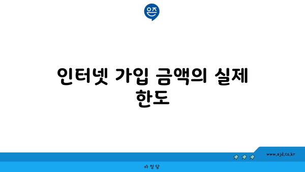 인터넷 가입 금액의 실제 한도