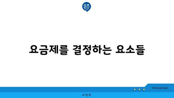 요금제를 결정하는 요소들