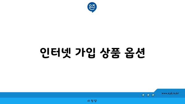 인터넷 가입 상품 옵션