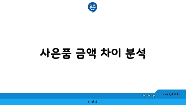 사은품 금액 차이 분석