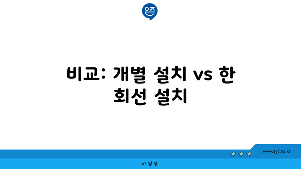 비교: 개별 설치 vs 한 회선 설치