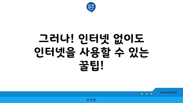 그러나! 인터넷 없이도 인터넷을 사용할 수 있는 꿀팁!