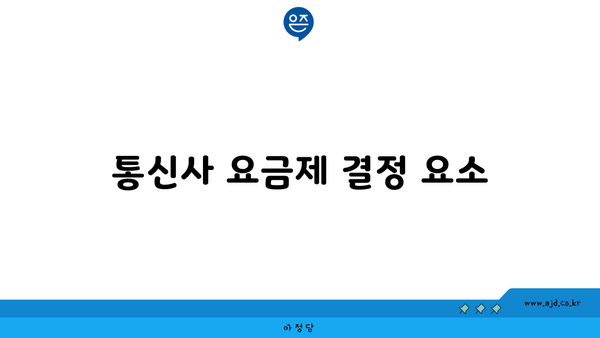 통신사 요금제 결정 요소