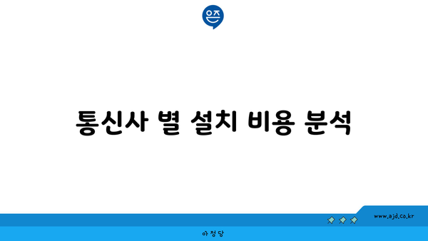 통신사 별 설치 비용 분석