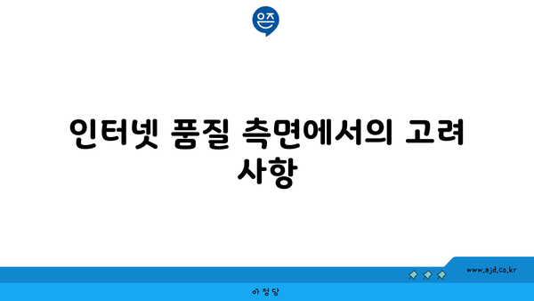 인터넷 품질 측면에서의 고려 사항