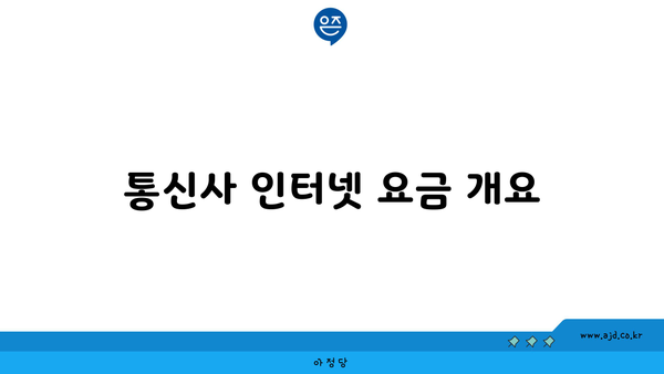 통신사 인터넷 요금 개요