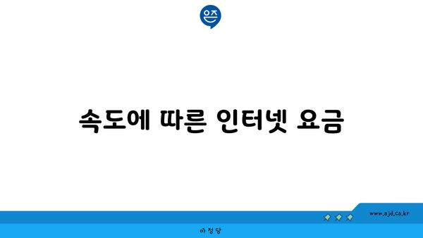 속도에 따른 인터넷 요금