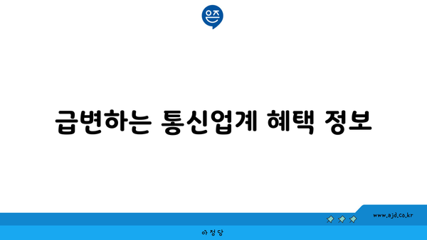 급변하는 통신업계 혜택 정보