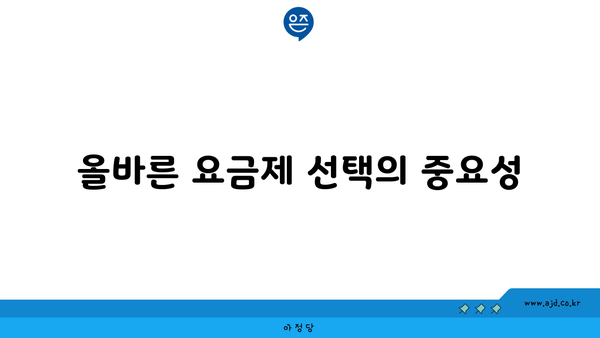 올바른 요금제 선택의 중요성